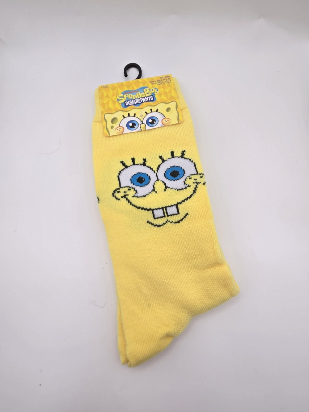 SpongeBob Squarepants Yellow Novelty Crew Socks with Face